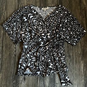 JENNIFER LOPEZ Crossover Blouse Side Tie